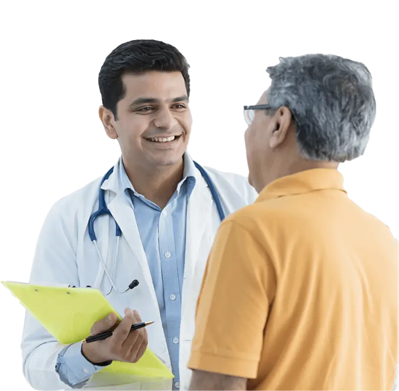 Ayurvedic doctor consulting patient