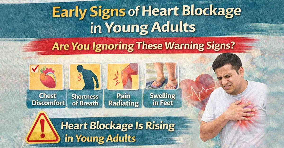 early signs of heart blockage in young adults