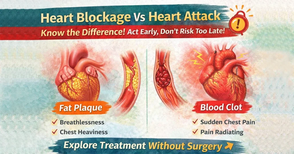 5 early signs of heart blockages heart blockage Vs heart attack