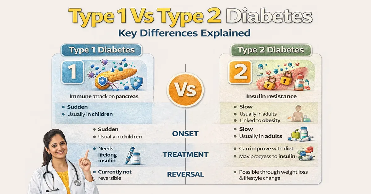 type 1 vs type 2 diabetes