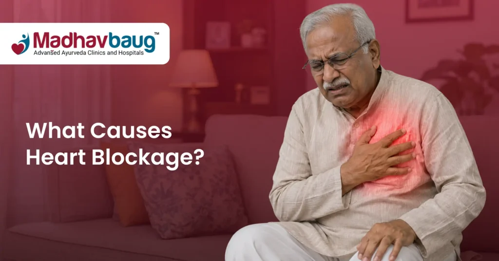What causes heart blockage